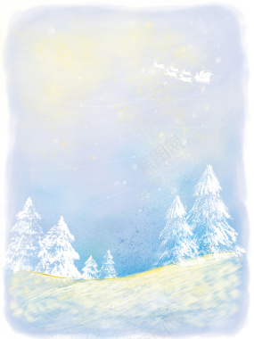 蓝色手绘圣诞树背景背景