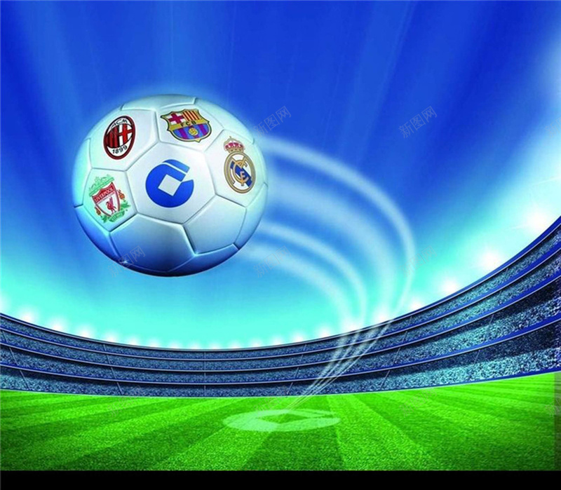 绿茵地飞行的足球psd设计背景_88icon https://88icon.com 足球 足球场 球赛 摄影 风景 绿茵地 飞行的足球