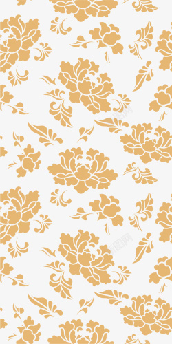 叶子牡丹花装饰底纹元素图高清图片