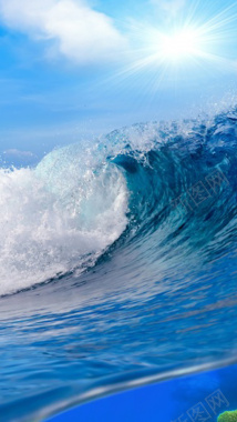蓝色的海浪H5背景背景