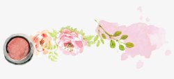 粉色水彩花朵粉底装饰图案素材