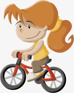 骑自行车的小女孩素材