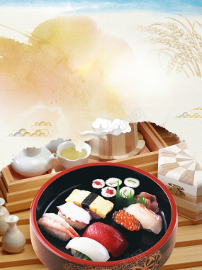 韩式料理旅游餐饮广告海报背景素材背景