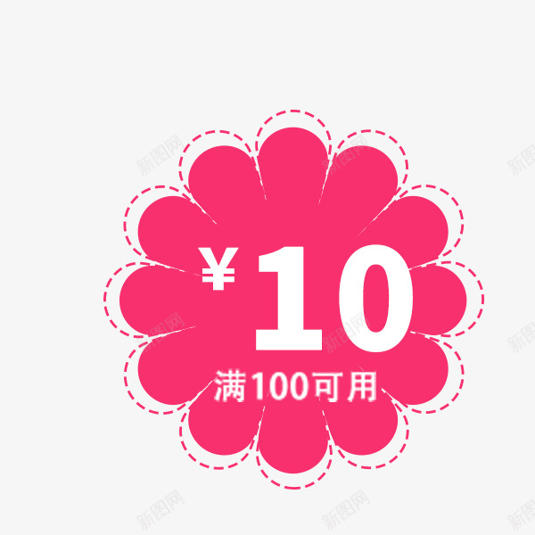 粉色卡通电商优惠券png_88icon https://88icon.com 优惠券 促销标签 卡通花朵 淘宝 简约 粉色