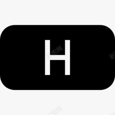 h文件类型的圆形黑色矩形界面符号图标图标