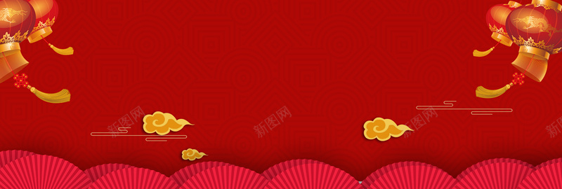 新年红灯笼文艺红色背景背景