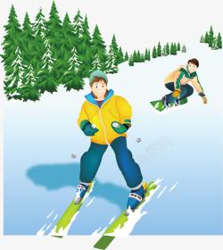 雪天雪景滑雪冬季旅游素材