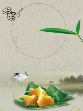 灰色中式水墨粽子端午节背景素材背景
