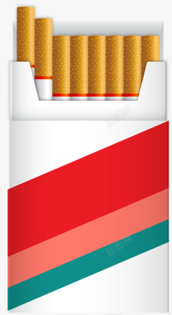 红色包装细致的香烟矢量图素材
