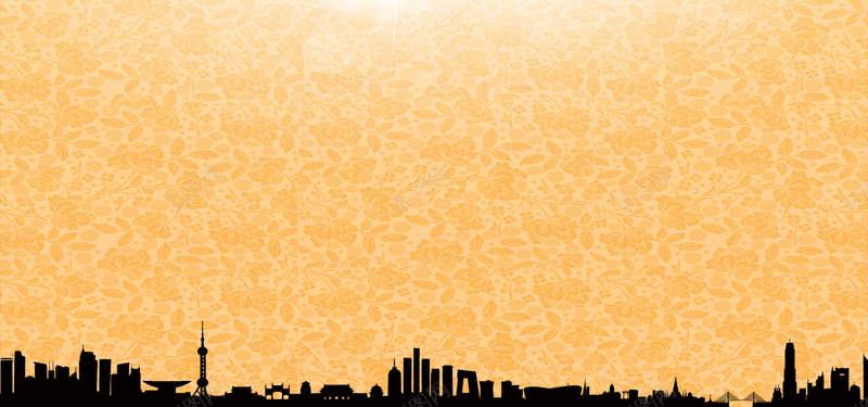 旅行纹理建筑黄色海报背景