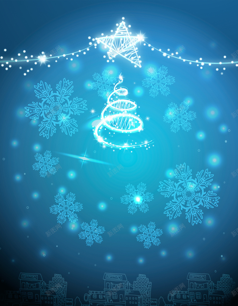 圣诞节海报背景psd设计背景_88icon https://88icon.com 圣诞节海报背景 梦幻 浪漫 蓝色 蓝色圣诞 雪花