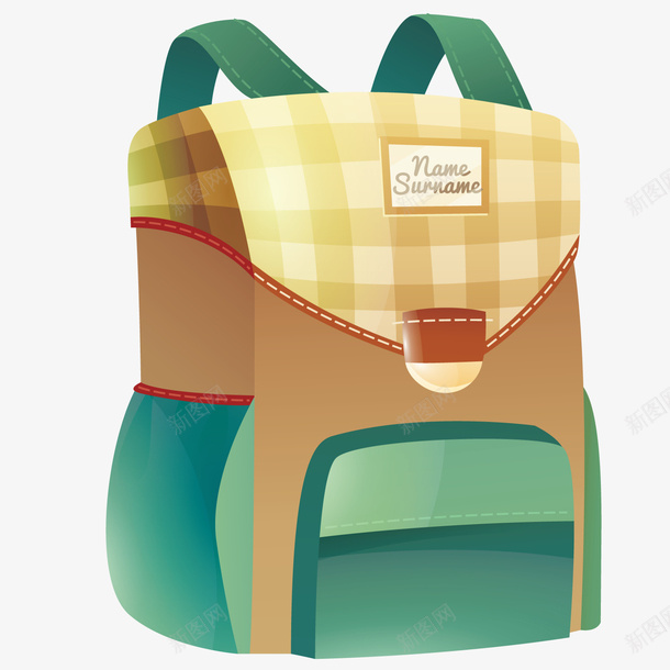 卡通书包矢量图ai免抠素材_88icon https://88icon.com 书包 卡通 背包 矢量图