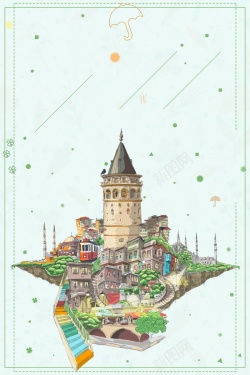 异国风情合成图简洁异国风情土耳其旅游高清图片