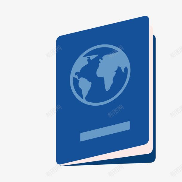 蓝色护照png免抠素材_88icon https://88icon.com 圆角 层次 扁平化 护照 纹理 蓝色 质感