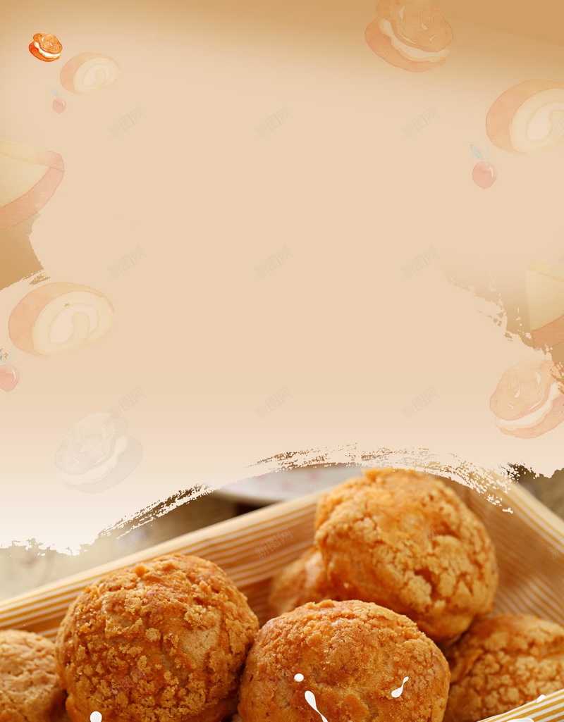 创意法棍泡芙面包psd设计背景_88icon https://88icon.com 法棍泡芙 现烤面包 蛋糕店 法棍 泡芙 面包 美食 平面设计 分层文件 PSD源文件 150PPI