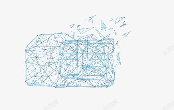 蓝色线条科技立方体png免抠素材_88icon https://88icon.com 矢量立方体 科技立方体素材 线条立方体 蓝色立方体