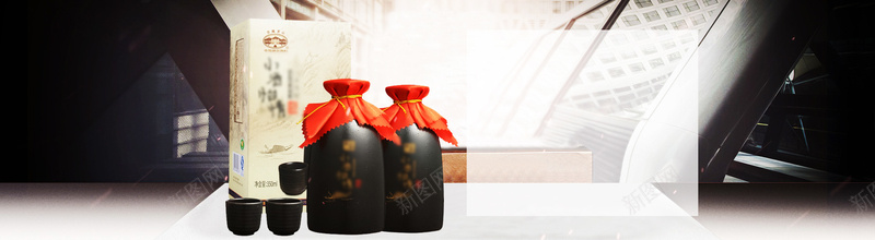暑期大促白酒酒文化banner背景