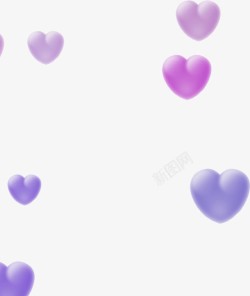 紫色的气泡爱心素材