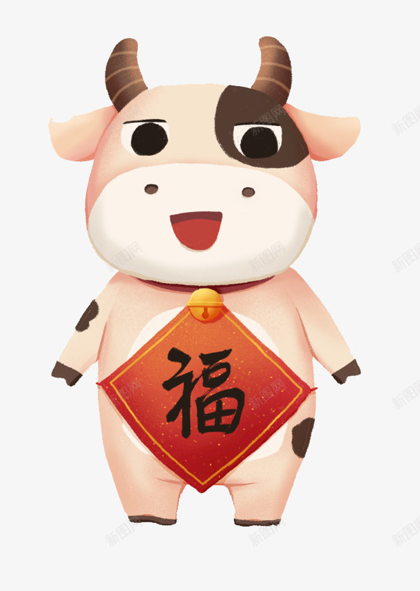 身上带福的牛png免抠素材_88icon https://88icon.com 吉祥牛 孺子牛 水牛 老黄牛