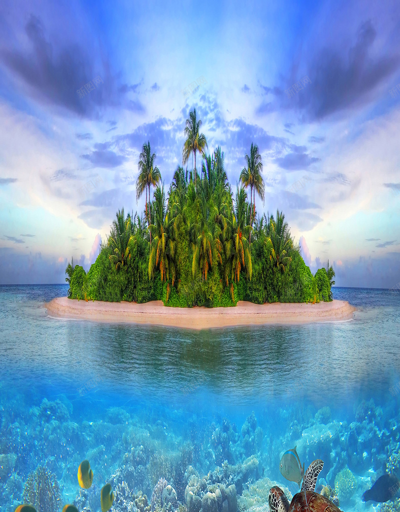 海岛风景摄影H5背景素材jpg设计背景_88icon https://88icon.com H5背景 大树 大海 摄影 海岛 海岛小船 海水 蓝 蓝天 风景 风景摄影 鱼