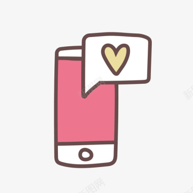 爱心手机发送的矮的讯息图标图标