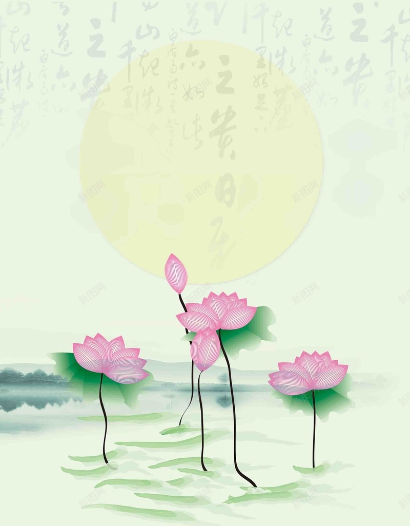 荷塘月色荷花手绘插画插图海报背景模板psd设计背景_88icon https://88icon.com 夏天 手绘 插图 插画 旅行 海报 背景模板 荷塘月色 荷花