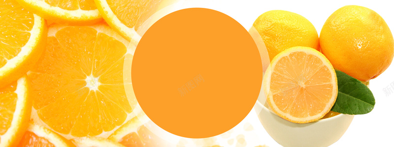美味橙子促销季橙色banner背景