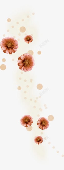 创意水墨手绘花朵合成素材