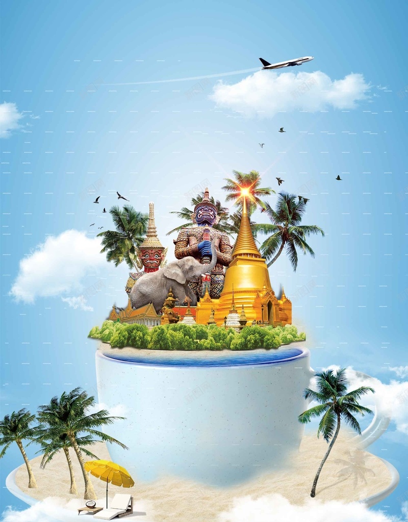 魅力泰国旅游海报背景模板psd设计背景_88icon https://88icon.com 夏日旅行 宣传 旅游 景模板 泰国 活动 海报背 魅力