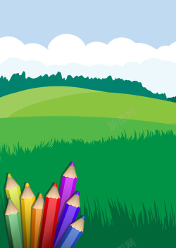 彩色绘本幼儿园彩色铅笔绘画海报背景高清图片
