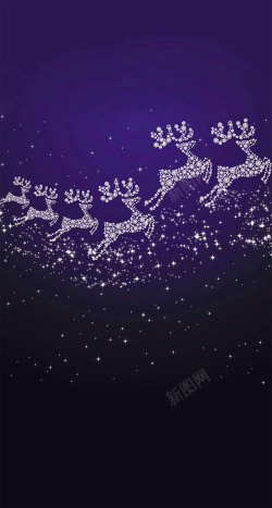 圣诞节献礼圣诞节蓝色特效灯光驯鹿电商促销背景高清图片