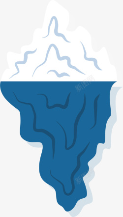 蓝色冰山矢量图素材
