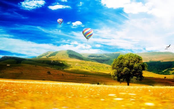 空旷彩绘草地气球jpg设计背景_88icon https://88icon.com 彩绘 气球 空旷 草地