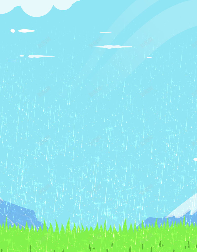 手绘卡通小草下雨绿色清新春天雨水背景图jpg设计背景_88icon https://88icon.com 下雨 卡通 小草 手绘 春天 清新 绿色 背景 雨水