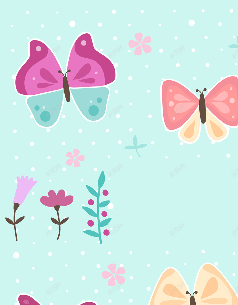 童装H5背景jpg设计背景_88icon https://88icon.com H5 H5背景 h5 几何 彩色 扁平 渐变 蝴蝶