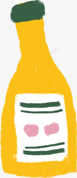 黄色可爱酒瓶素材