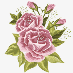 精美粉色花朵装饰矢量图素材