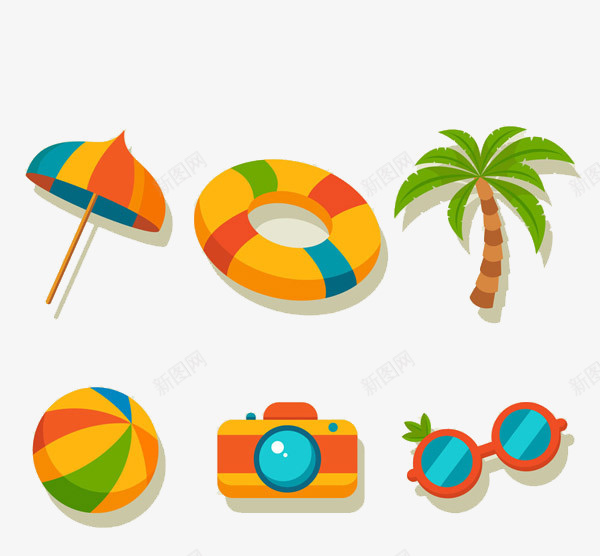 夏天海滩必备物品png免抠素材_88icon https://88icon.com 夏天 度假 海滩 解暑