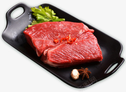 新鲜牛肉标志元素盘子里的牛肉高清图片