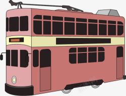 粉色电车粉色双层巴士高清图片