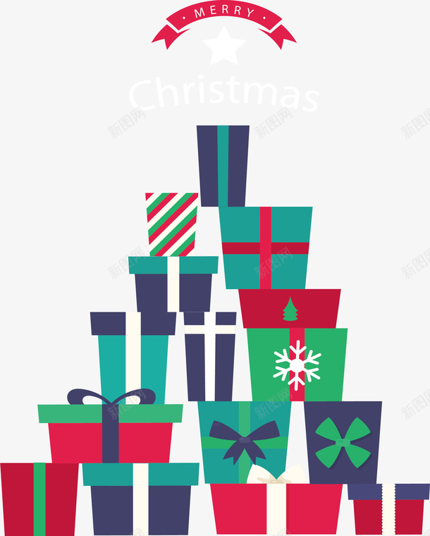圣诞礼物堆圣诞树矢量图ai免抠素材_88icon https://88icon.com 圣诞树 圣诞礼物 圣诞节 矢量png 礼物圣诞树 礼物堆 矢量图