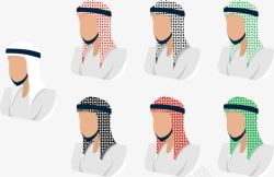 彩色头巾彩色头巾的阿拉伯男人高清图片