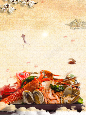 美味餐厅海鲜背景素材背景