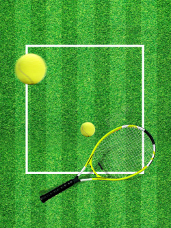 网球宣传海报简约大气网球运动宣传海报高清图片