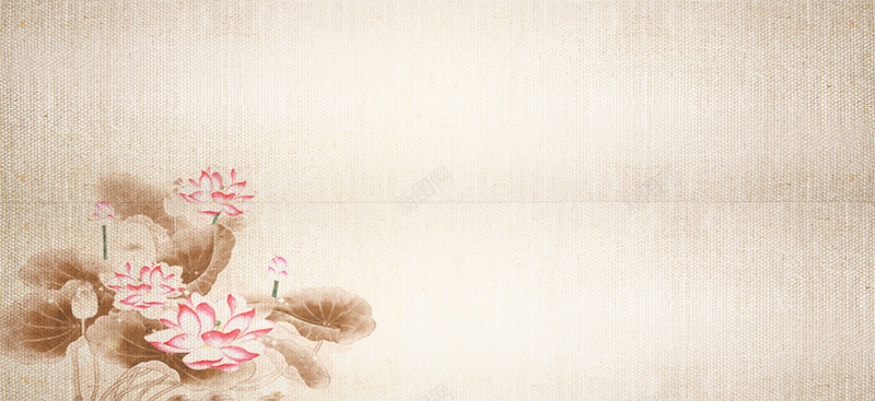 淘宝中国风花朵活动海报banner背景背景