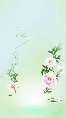 小清新商业花卉活动折扣H5背景背景