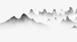中国风墨色山地产中式中国风山元素高清图片