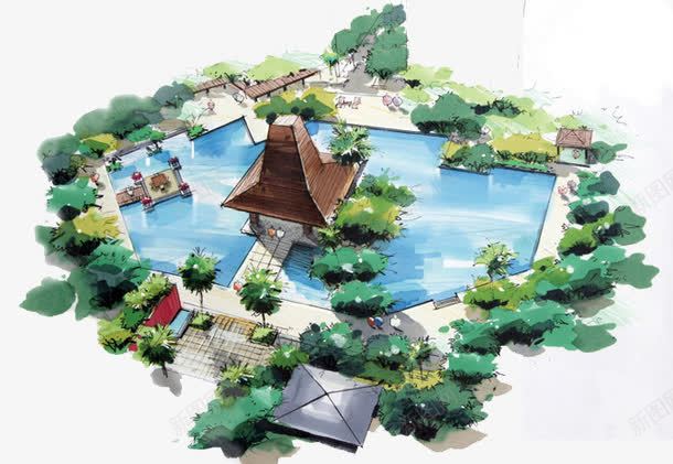 手绘田园布景旅游美景png免抠素材_88icon https://88icon.com 布景 旅游 田园 美景