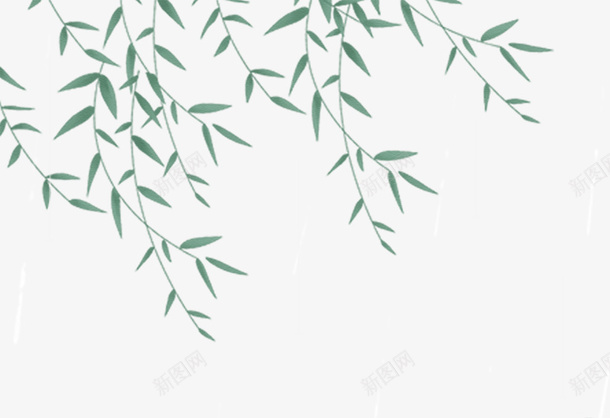 中国风手绘绿叶柳枝杨柳踏青谷雨png免抠素材_88icon https://88icon.com 中国风手绘绿叶 杨柳 柳枝 谷雨 踏春 踏青