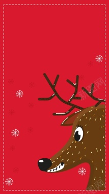 红色圣诞节小麋鹿背景背景